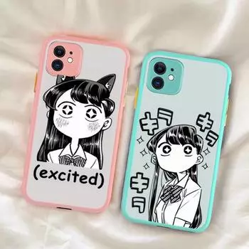 Чехол для телефона Manga Chibi Komi Shouko Komi-San для iPhone X XR XS 7 8 Plus 11 12 13 pro MAX 13mini, полупрозрачный матовый противоударный чехол iphone 7 or 8