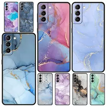 Чехол для телефона Marble Ink Wash для Samsung Galaxy S23 Ultra S22 S21 S20 FE 5G S10 S10E S9 S8 Plus Note 20, мягкий черный силиконовый чехол S21 FE 5G