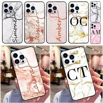 Чехол для телефона MARBLE ROSE GOLD CUSTOM NAME для iPhone 11 12 13 14 Pro Max Mini X XS Max XR 7 8 Plus SE 2020 с полным покрытием iPhone 12