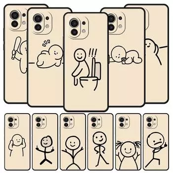 Чехол для телефона Matchman с рисунком мультфильма для Xiaomi 13 12 11 Lite 12T 11T 10T 9T Mi Poco X5 M4 M3 X4 X3 Pro F5 F4 F3 GT 5G, черный чехол Poco F5