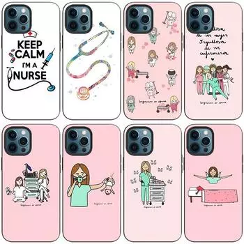 Чехол для телефона «Медсестра» для Apple iPhone 14 13 12 Mini 11 Pro Max 7 8 XR X XS 7 8 Plus SE 2020 2022, черный чехол iPhone 14
