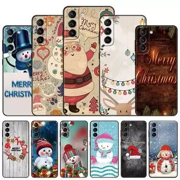 Чехол для телефона Merry Christmas для Samsung Galaxy S22 Pro S21 S20 FE Ultra S10 Lite S10 S10E S9 S8 Plus, мягкий черный чехол из ТПУ Samsung S22