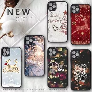 Чехол для телефона Merry Christmas New Year letter матовый прозрачный для iPhone 7 8 11 12 plus mini x xs xr pro max iPhone7or 8