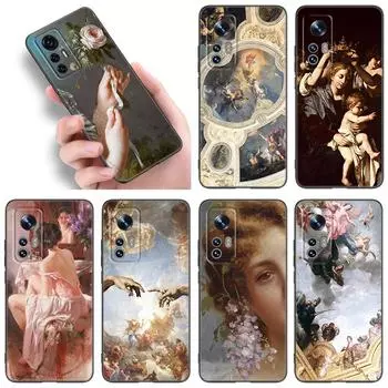 Чехол для телефона Michelangelo Adam Fresco Art для Xiaomi Mi A2 8 9 SE Note 10 10T 11 12 Lite 9T 11T 12S 12T Pro A3 6X 12X, черный чехол Xiaomi Mi A2(6X)