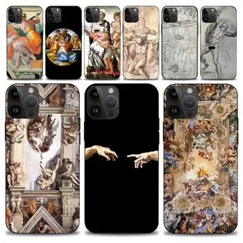 Чехол для телефона Michelangelo Art для iPhone 15 14 13 12 11 Pro Max Mini X 7 8, мягкий чехол iPhone13PROMAX