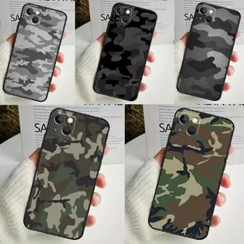 Чехол для телефона Military Army Camouflage для iPhone 16 15 14 12 11 13 Pro Max 7 8 Plus X XR XS Max 13 12 Mini Cover iPhone 11