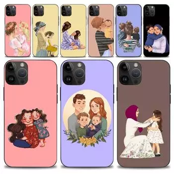 Чехол для телефона Mom Woman Baby iPhone15 14 13 12 11 Pro Max Mini X 7 8 Мягкий чехол iPhone12mini