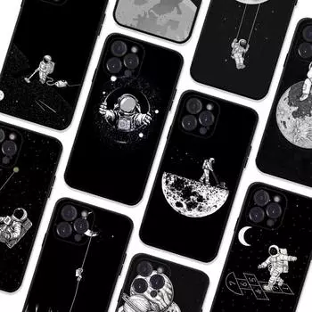 Чехол для телефона Moon Astronaut для iPhone 8 7 6 6S Plus X SE 2020 XR XS 14 11 12 13 Mini Pro Max мобильный чехол 6plus or 6s plus