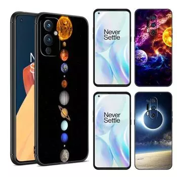 Чехол для телефона Moon Stars Space Astronaut Black для OnePlus 9 10 11 12 ACE 2V Pro 9RT 10T 10R Nord CE 2 3 Lite N10 N20 N30 5G OnePlus Nord 3 5G