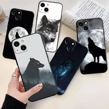 Чехол для телефона Moon Wolf для iPhone Samsung Galaxy Redmi Xiaomi Oppo OnePlus Note SA 7 8 9 10 11 12 13 14 20 21 22 23 53 54 Pro Max Plus Ultra TPU Soft iPhone 6 or 6S