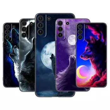 Чехол для телефона Moon Wolf Howl для Samsung Galaxy S22 Pro S21 S20 Ultra FE S10 Lite 5G S10E S9 S8 Plus, мягкий черный чехол из ТПУ Samsung S22 Ultra