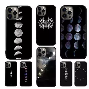 Чехол для телефона Moonlight Moon Phases Earth для iPhone 11 12 13 14 Pro Max mini XR XS SE 2020 6 7 8 Plus Samsung S21 S22 Coque Fundas iPhone 6plus