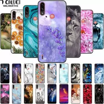 Чехол для телефона Moto E7i Power Case Lion Marble TPU Soft Black Capas для Motorola Moto E7 Power Case Silicone Cover Bumper Cute Moto E7 Power