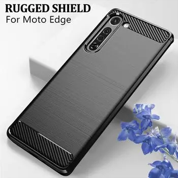Чехол для телефона Moto Edge Fundas Coque Plus, прочный мягкий силиконовый чехол из углеродного волокна для Motorola Edge plus Shell Moto Edge красный