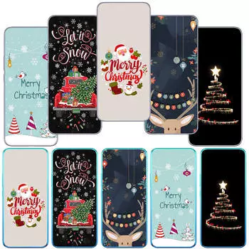 Чехол для телефона Motorola Moto Edge 40 30 neo G54 G24 G84 iPhone 15 14 Xiaomi Redmi Note 13 12 11 Pro Samsung Galaxy A34 с изображением рождественской елки и оленя в виде снега for Moto G6 Plus аэро