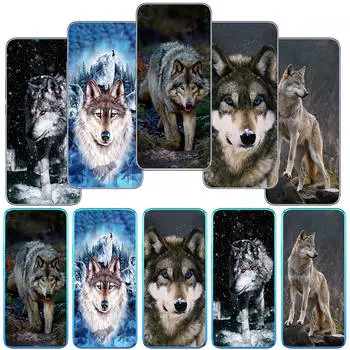 Чехол для телефона Motorola Moto Edge 40 30 neo G54 G24 G84 iPhone 15 14 Xiaomi Redmi Note 13 12 11 Pro Samsung Galaxy A34 A14 A15 A54 Animal Wild Wolf for iPhone 13 Pro Max болюс