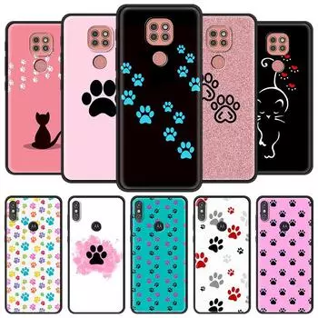 Чехол для телефона Motorola Moto G9 Play One Fusion Plus G8 Power G Stylus Hyper E7 Edge Lite, черный чехол с дизайном кошачьей лапы Moto G Stylus