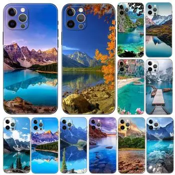 Чехол для телефона Mountains Lakes Scenery для iPhone 5 5s 2020se 6 6s 7 8 plus x 10 XR XS 11 12 13 mini pro MAX черная задняя крышка из ТПУ iphone 5 5S SE 2016