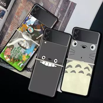 Чехол для телефона Movil для Samsung Galaxy Z Flip 3 5G, защитный корпус, черный жесткий чехол Cubre Z Flip3 6,7 дюйма, чехол Миядзаки Хаяо Тоторо Samsung Z Flip 3