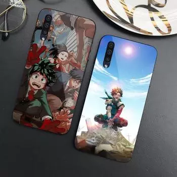 Чехол для телефона My Hero Academia Midoriya для Samung A32 A51 A52 NOTE 10 20 S10 S20 S21 S22 Pro Ultra Black PC Glass Phone Cover Samsung S22