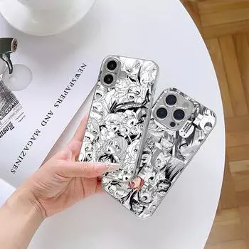 Чехол для телефона N125 Anime Girl Cartoon Japan Cute Drool Faces для iPhone 16 15 Pro Samsung S24 S23 A54 A35 Redmi Note 13 с покрытием из закаленного стекла for iPhone 6/6S