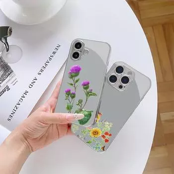 Чехол для телефона N141 Butterflies flowers для iPhone 16 15 11 Pro Max Samsung S24 S23 A54 A35 Xiaomi Redmi Note 13 12 Pro с покрытием из закаленного стекла for iPhone 6/6S