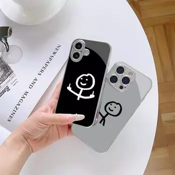 Чехол для телефона N145 Cartoon Matchman для iPhone 16 15 Pro Max Samsung S24 S23 Ultra A54 A35 Xiaomi Redmi Note 13 12 Pro с покрытием из закаленного стекла for iPhone 6/6S