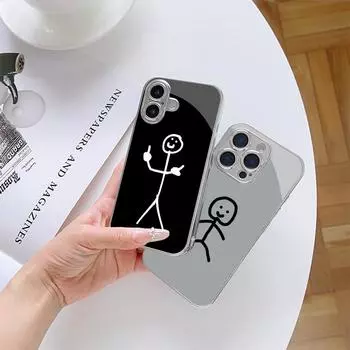 Чехол для телефона N146 Cartoon Matchman art для iPhone 16 15 Pro Max Samsung S24 S23 Ultra A54 A35 Xiaomi Redmi Note 13 Pro с покрытием из закаленного стекла for iPhone 6/6S