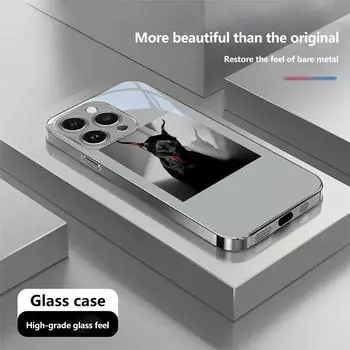 Чехол для телефона N155 Cute Doberman Pinscher для iPhone 16 Pro Max Samsung S24 S23 Ultra A54 A35 Xiaomi Redmi Note 13 Pro с покрытием из закаленного стекла for iPhone 6/6S