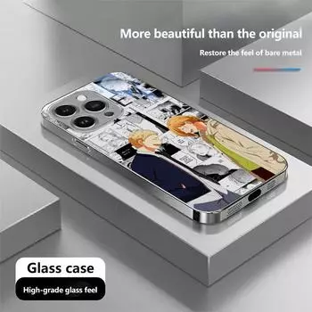 Чехол для телефона N167 GIVEN Art Anime Design для iPhone 16 Pro Max Samsung S24 S23 Ultra A54 A35 Xiaomi Redmi Note 13 Pro с покрытием из закаленного стекла for iPhone 6/6S