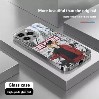 Чехол для телефона N169 Haikyuu X Reader Anime для iPhone 16 Pro Max Samsung S24 S23 Ultra A54 A35 Xiaomi Redmi Note 13 Pro с позолоченной рамкой и закаленным стеклом for iPhone 6/6S
