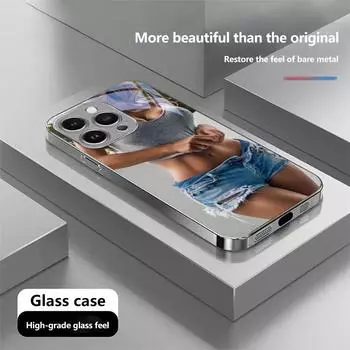 Чехол для телефона N173 Hot Girl Twerk It Swag Art для iPhone 16 15 Pro Max Samsung S24 S23 A54 A35 Xiaomi Redmi Note 13 Pro с позолоченной рамкой и закаленным стеклом for iPhone 6/6S