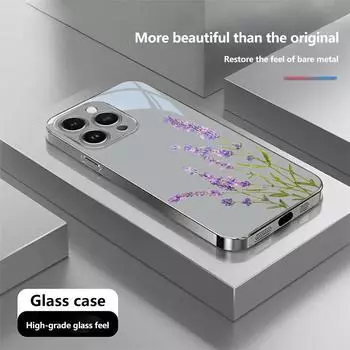 Чехол для телефона N180 Little Fresh Flower Butterfly для iPhone 16 15 Pro Max Samsung S24 S23 A54 A35 Redmi Note 13 12 Pro с покрытием из закаленного стекла for iPhone 6/6S