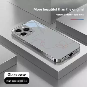 Чехол для телефона N184 Lovely Line art design для iPhone 16 15 Pro Max Samsung S24 S23 Ultra A54 A35 Xiaomi Redmi Note13 12-слойная рамка из закаленного стекла for iPhone 6/6S
