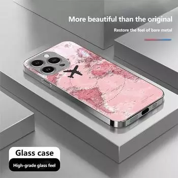 Чехол для телефона N186 Maps art design для iPhone 16 15 Pro Max 8 Samsung S24 S23 Ultra A54 A35 Xiaomi Redmi Note 13 12 Pro с покрытием из закаленного стекла for iPhone 6/6S