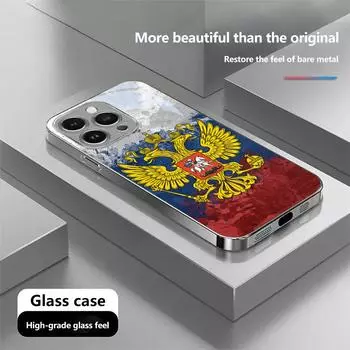 Чехол для телефона N190 с флагом Молдовы и России для iPhone 16 15 Pro Max Samsung S24 S23 A54 A35 S20 Xiaomi Redmi Note 13 12 Pro с покрытием из закаленного стекла for iPhone 6/6S