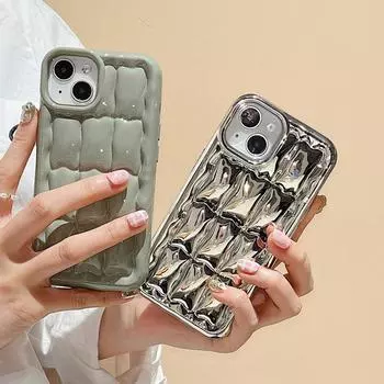 Чехол для телефона на воздушной подушке с 3D покрытием «Серебряный хлеб» для Iphone 14 13 12 11 Pro Max, однотонный противоударный мягкий силиконовый чехол For iPhone 12 Pro серебряный