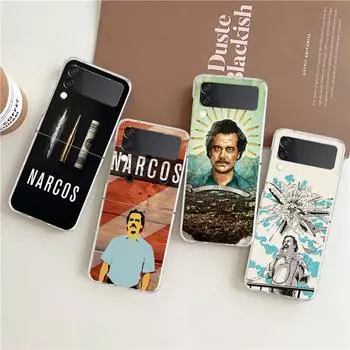 Чехол для телефона Narcos TV Series Pablo Escobar для Samsung Galaxy Z Flip 3 4 5, жесткий складной корпус из ПК для Samsung Z Flip3, прозрачный чехол Galaxy Z Flip