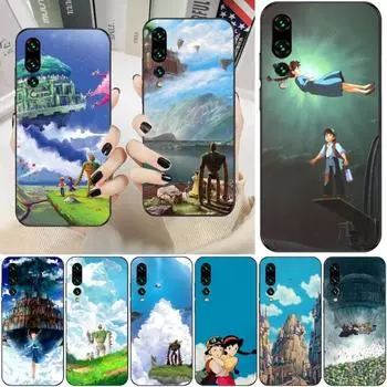 Чехол для телефона «Небесный замок» в Японии для Huawei P50 P40 P30 Pro Lite P Smart 2021 2019 Magic 3, мягкий черный чехол для телефона Huawei P50