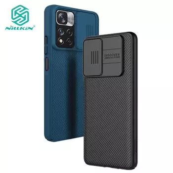 Чехол для телефона Nillkin CamShield Redmi Note 11 Pro Plus Xiaomi POCO M4 Pro 5G, чехол для слайдера камеры, роскошный жесткий противоударный чехол для ПК Redmi Note 11 Pro Plus Global синий