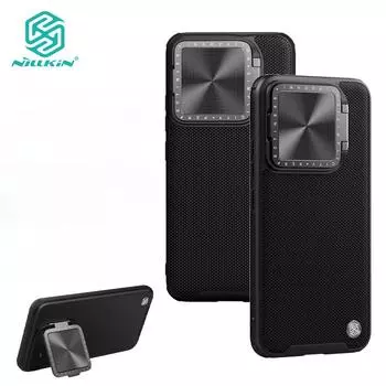 Чехол для телефона Nillkin Texturado Prop для Xiaomi Mi 14 Pro, чехол с откидным кронштейном для камеры из волокна, противоударная задняя крышка For Xiaomi Mi 14 Pro чёрный
