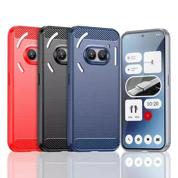 Чехол для телефона Nothing Phone 2a Чехол для телефона Nothing Phone 2a Мягкий силиконовый чехол с защитой от ударов и углеродным волокном Чехол для телефона Nothing Phone 2a For Nothing Phone 2a чёрный