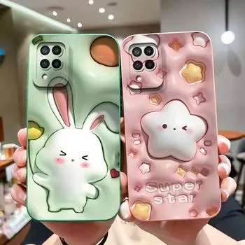 Чехол для телефона, новый чехол для Samsung M12 A02 A03 Core A04 A10 A13 A14 A20S, матовый мягкий жидкий силиконовый чехол с милым кроликом для Samsung Capas Samsung A21S