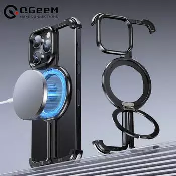 Чехол для телефона Oatsbasf Magsafe для iPhone 12, 13, 14, 15 pro max, противоударный бампер для телефона, магнитный защитный чехол для мобильного телефона с беспроводной зарядкой