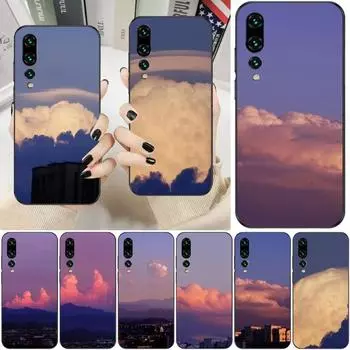 Чехол для телефона «Облака» для Huawei P50 P40 P30 Pro Lite P Smart 2021 2019 Magic 3, мягкий черный чехол для телефона Huawei P50