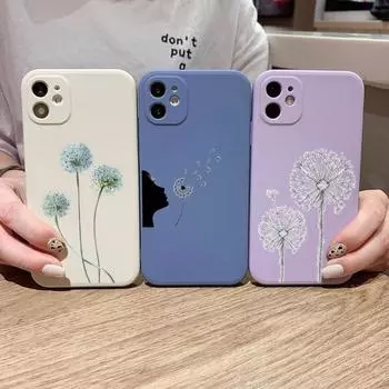 Чехол для телефона «Одуванчик» для IPhone 14 11 12 13 Pro Max X XR XSMax 6 6S 7 8 Plus SE 2022, мягкий квадратный цветной чехол для телефона iPhone 14