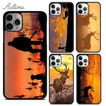 Чехол для телефона «Охота на оленей и закат» для iPhone 11 12 13 14 Pro Max mini X XR XS SE 2020 6S 7 8 Plus Samsung Galaxy S21 S22 iPhone 6plus