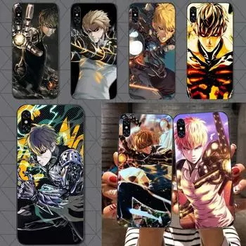 Чехол для телефона One Punch Man Genos для iPhone 14 13 12 11 XS X 8 7 6 Plus Mini Pro Max SE 2022, мягкий черный чехол для телефона iPhone 14