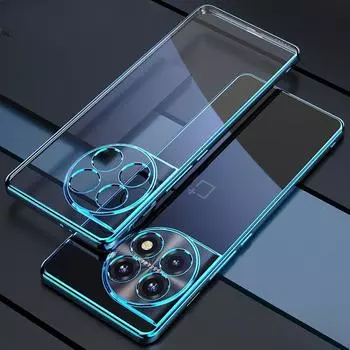 Чехол для телефона OnePlus 12 с гальваническим покрытием для One Plus 12 1 + 12, универсальный силиконовый мягкий чехол из ТПУ For OnePlus 12 зелёный