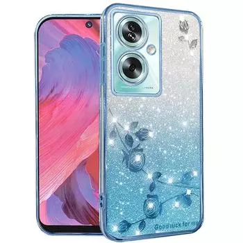 Чехол для телефона OPPO A79 5G, вспышка розовый цветок прозрачный противоударный защитный чехол роскошный бриллиантовый сияющий защитный чехол OPPO A79 5G розовый